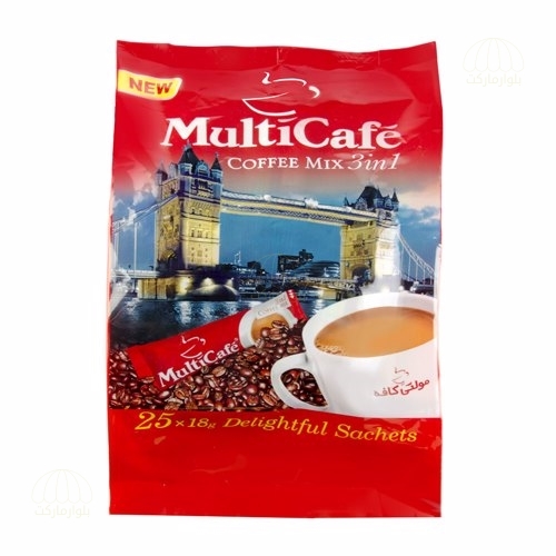 تصویر كافي ميكس 1*3 - 18 گرمي 25 عددي مولتي کافه