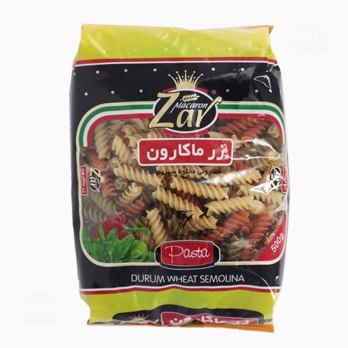 تصویر ماکاروني فرمي مته اي سبزيجات 500 گرمي زر