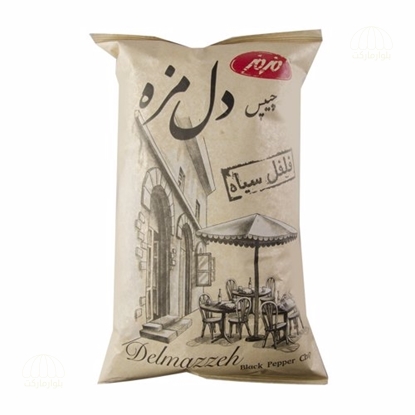 تصویر چيپس دل مزه فلفل سياه 90گرم مزمز