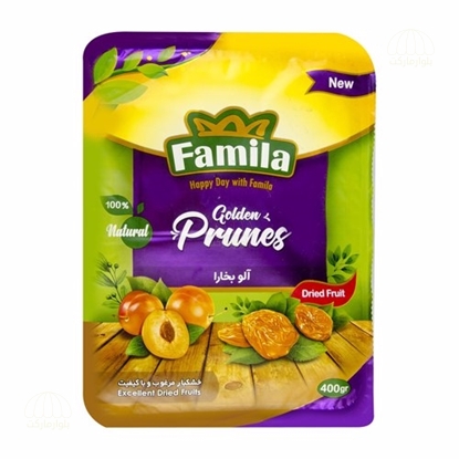 تصویر آلو خشک بخارا وکيومي 400 گرمي فاميلا