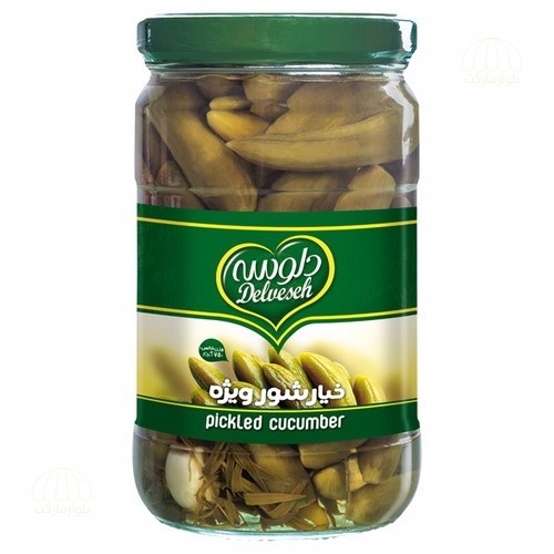 تصویر خيارشور ويژه شيشه اي 750 گرمي دلوسه